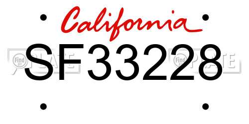 SF33228 California License Plate