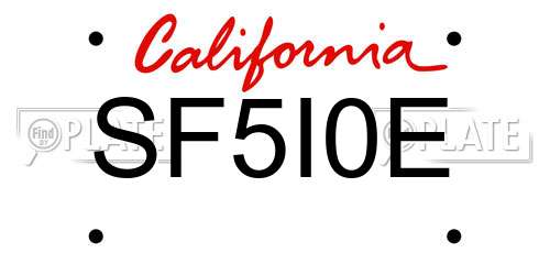 SF5I0E California License Plate