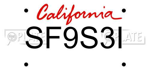 SF9S3I California License Plate