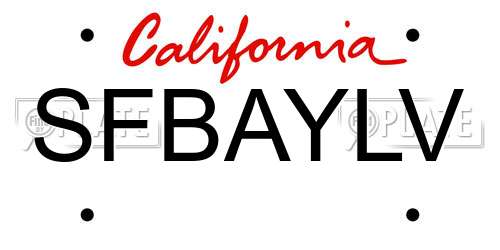 SFBAYLV California License Plate