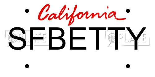 SFBETTY California License Plate
