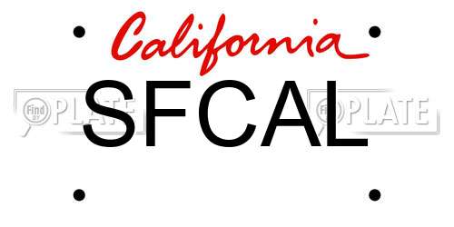 SFCAL California License Plate
