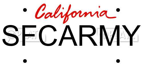 SFCARMY California License Plate