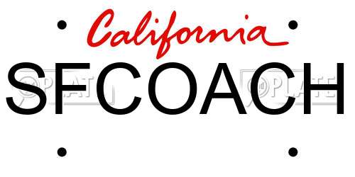 SFCOACH California License Plate