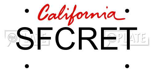 SFCRET California License Plate