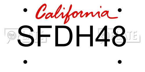 SFDH48 California License Plate