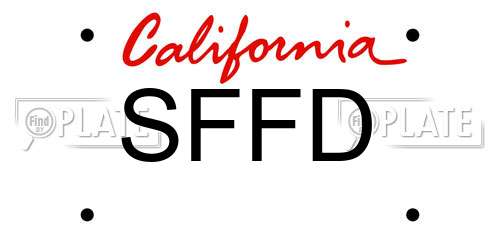 SFFD California License Plate