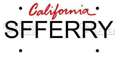 SFFERRY California License Plate