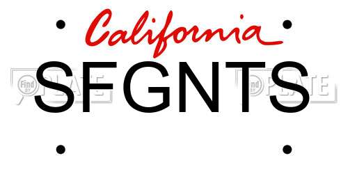 SFGNTS California License Plate