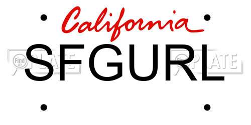 SFGURL California License Plate