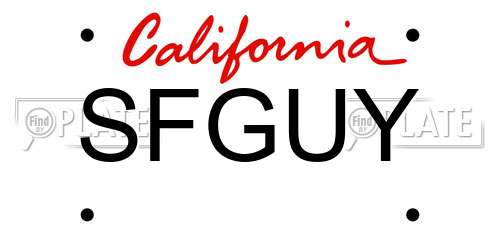 SFGUY California License Plate
