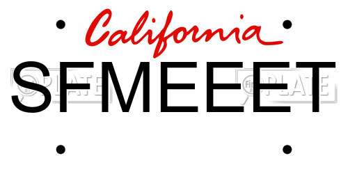 SFMEEET California License Plate