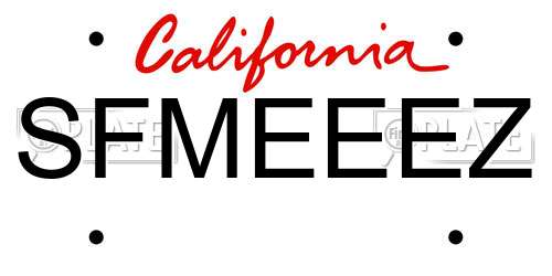 SFMEEEZ California License Plate