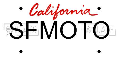 SFMOTO California License Plate