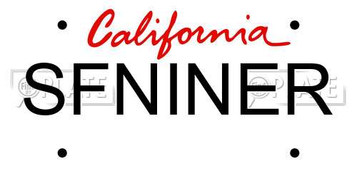 SFNINER California License Plate