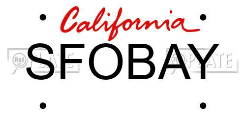 SFOBAY California License Plate