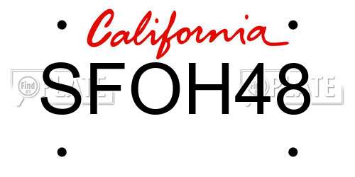 SFOH48 California License Plate