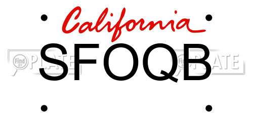 SFOQB California License Plate