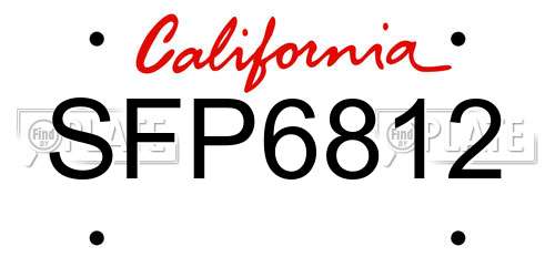 SFP6812 California License Plate