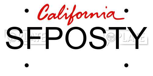 SFPOSTY California License Plate