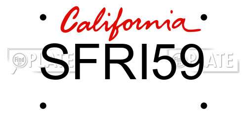 SFRI59 California License Plate
