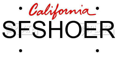SFSHOER California License Plate