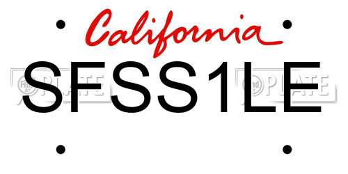 SFSS1LE California License Plate