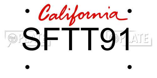 SFTT91 California License Plate