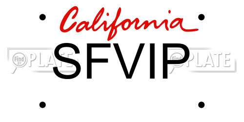 SFVIP California License Plate