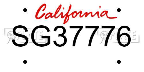 SG37776 California License Plate