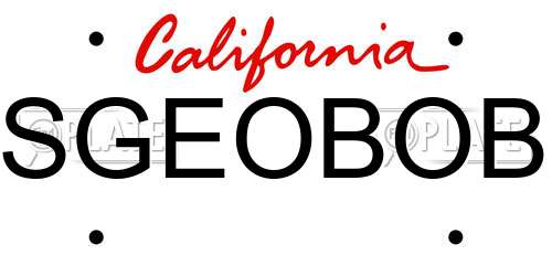 SGEOBOB California License Plate