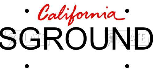 SGROUND California License Plate