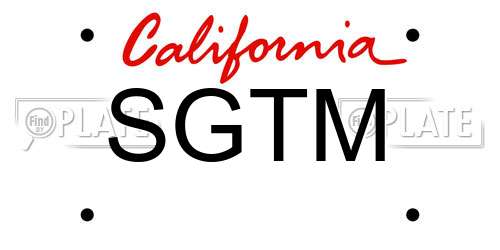 SGTM California License Plate