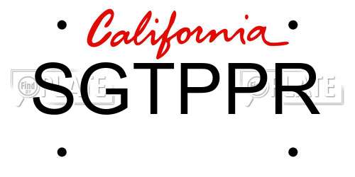 SGTPPR California License Plate