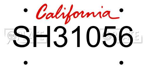 SH31056 California License Plate
