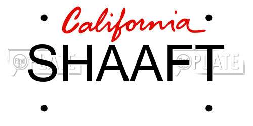 SHAAFT California License Plate