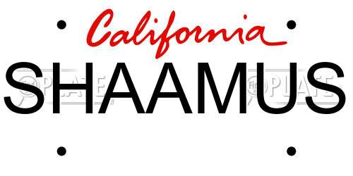SHAAMUS California License Plate