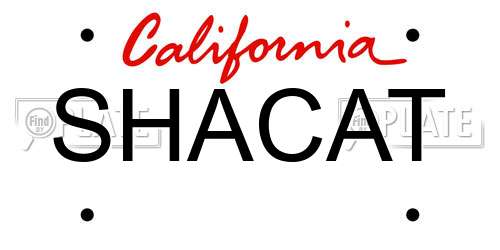 SHACAT California License Plate