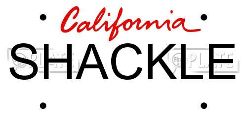 SHACKLE California License Plate