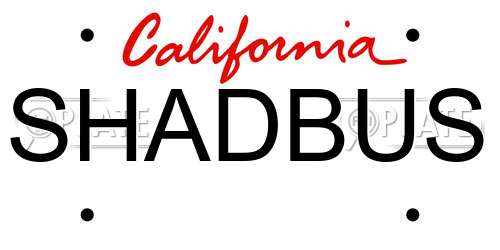 SHADBUS California License Plate