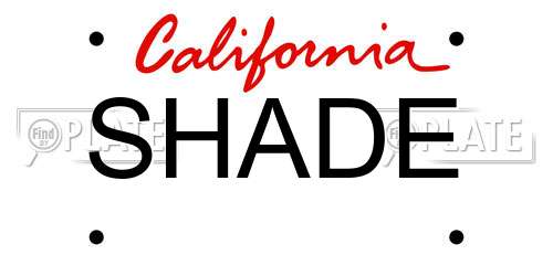SHADE California License Plate