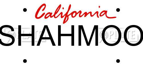 SHAHMOO California License Plate