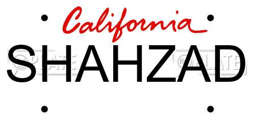 SHAHZAD California License Plate