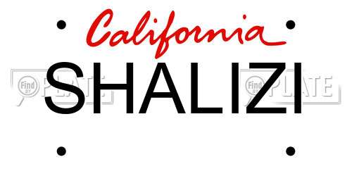 SHALIZI California License Plate