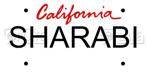 SHARABI California License Plate