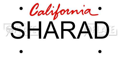 SHARAD California License Plate