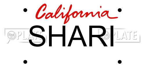 SHARI California License Plate