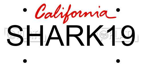 SHARK19 California License Plate