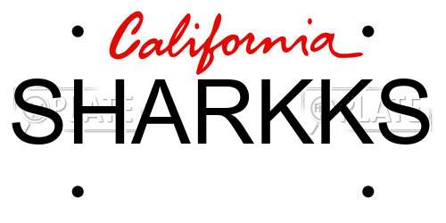 SHARKKS California License Plate