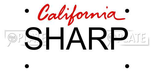 SHARP California License Plate